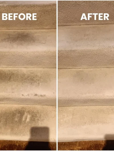 End of tenancy cleaning carpets on stairs